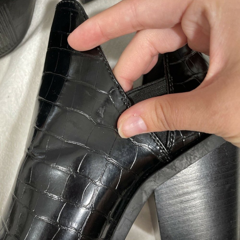 NEW! $110 Steve Madden Leve Block Heel Boot Black - Picture 8 of 12